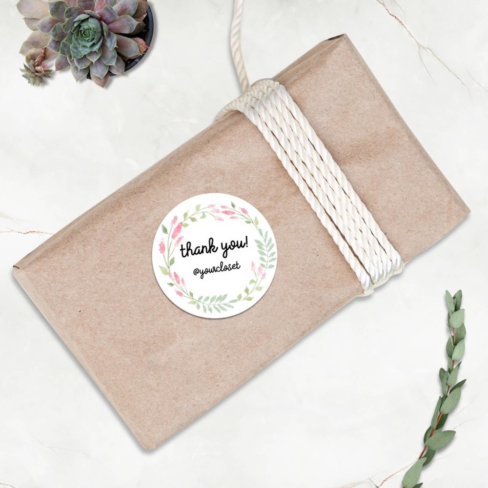 2” Personalized Floral Thank You Stickers 96 Count - Picture 4 of 7